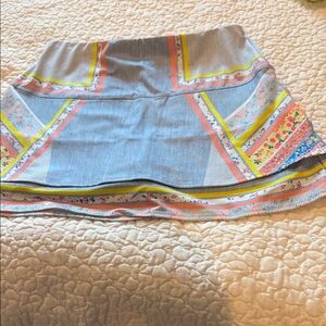 Lucky in Love Blue and Yellow Mini Skirt